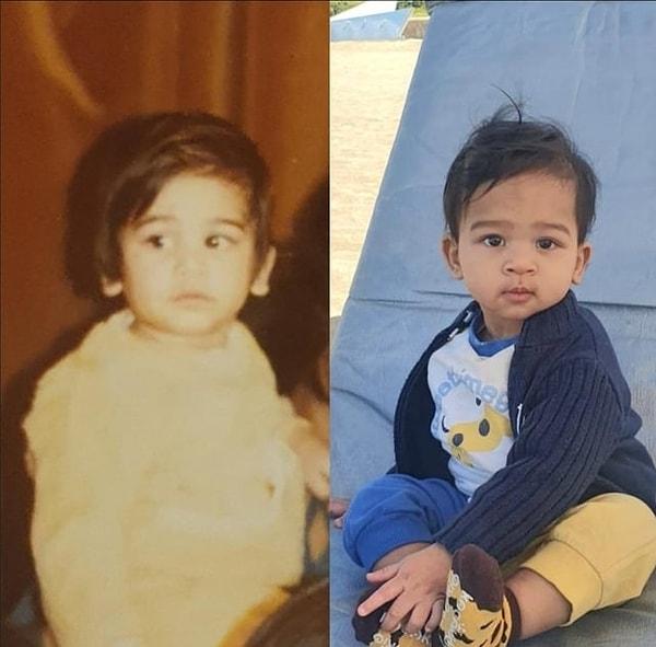 14. "Oğlumun bir yaşındaki haliyle benim bir yaşındaki fotoğrafımı karşılaştırdık. Benzerlik inanılmaz!"