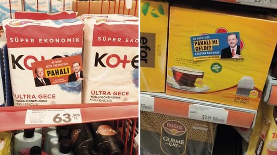 Marketlerdeki Temel İhtiyaç Ürünlerine Erdoğan Çıkartması