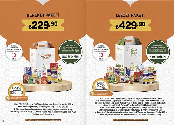 Lezzet Paketi 429,90 TL.