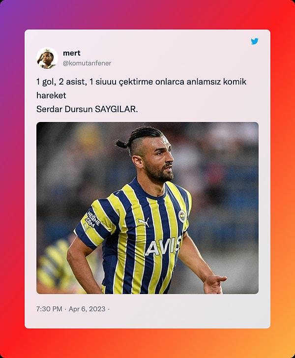 Haliyle sosyal medyada maçın yıldızı olan Serdar Dursun'a övgüler yağdı👇