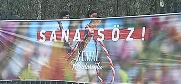 1. İddia: Kılıçdaroğlu afişlerde "darağacı" kullandı.