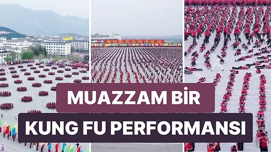 Oldukça Kalabalık Bir Grupla Gerçekleştirilmiş Kung Fu Gösterisinden Büyüleyici Görüntüler