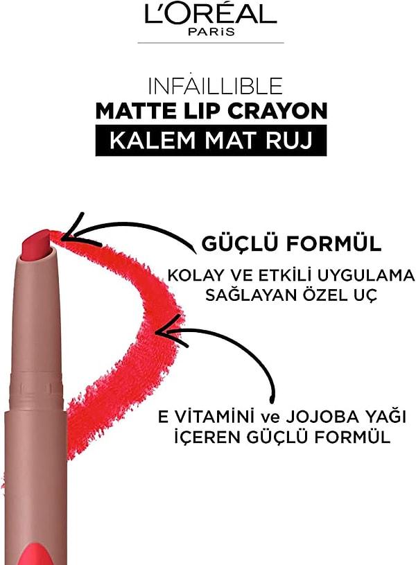 4. L'Oréal Paris Infaillible Matte Lip Crayon Mat Kalem Ruj