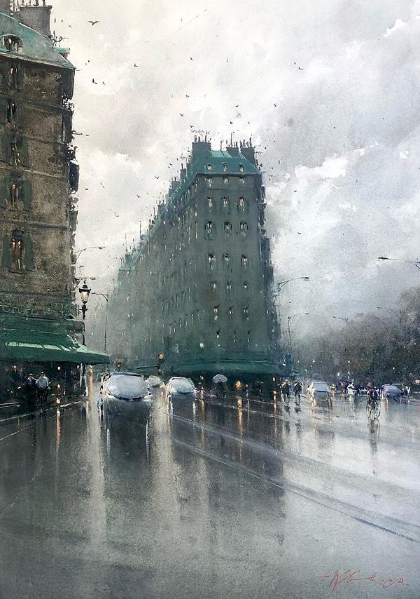 9. Paris on a Rainy Day, Joseph Zbukvic (2021)