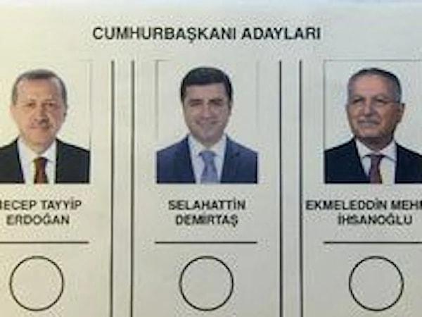 2014 yılında yapılan cumhurbaşkanlığı seçiminin oy pusulası👇
