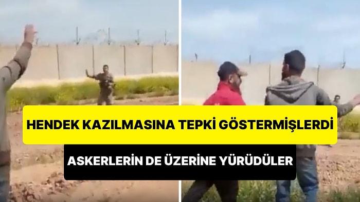 Suriyeliler Tekbir Getirerek, Hendek Kazan İş Makinelerini Koruyan Türk Askerinin Üzerine Yürüdü