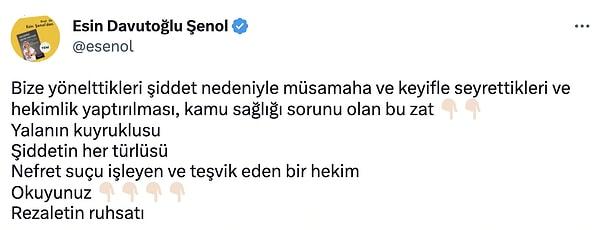 Prof. Dr. Esin Davutoğlu Şenol da söz konusu durum karşısında tepki gösterdi!