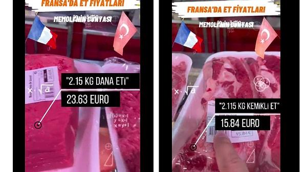 Dana eti ve kemikli et, sırasıyla Türkiye'de 857,6 ve 422,8 TL etti.