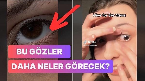 9- TikTok'ta paylaşılan videoda bir kullanıcının gözüne yaptırdığı piercing görenleri hayrete düşürdü.