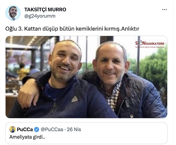 Ancak tabii herkes iyilikten nasibini almış değil. Ne derdi olduğu belli olmayan tuhaf bir kullanıcı Batı'nın geçirdiği kaza ile ilgili önce şöyle bir paylaşım yaptı