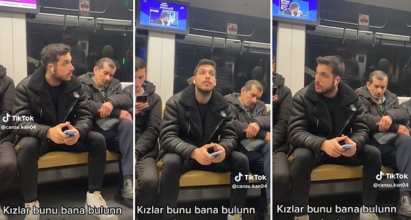 'Kızlar bunu bana bulun, imdat' diyerek metroda tanımadığı bir erkeği kaydederek paylaşan Cansu isimli TikTok kullanıcısı sosyal medyada çokça tepki aldı.