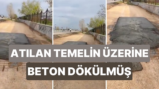 Afyonkarahisar'da Temel Atma Töreni Yapılan Raylı Sistemin Temelinin Üzerine Beton Dökülmüş