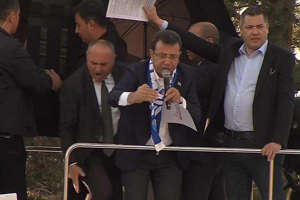 İstanbul Büyükşehir Belediye Başkanı ve Cumhurbaşkanı Yardımcısı Adayı Ekrem İmamoğlu'na Erzurum mitingi sırasında yapılan taşlı saldırı ülke gündemine oturdu.