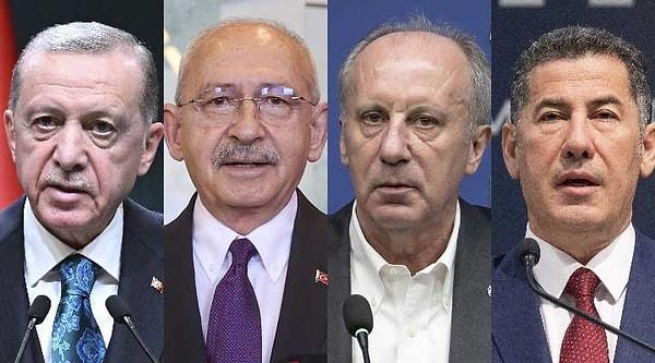 Bu Cumhurbaşkanlığı seçimlerinde Recep Tayyip Erdoğan, Kemal Kılıçdaroğlu, Muharrem İnce ve Sinan Oğan arasında amansız bir rekabet olacak.