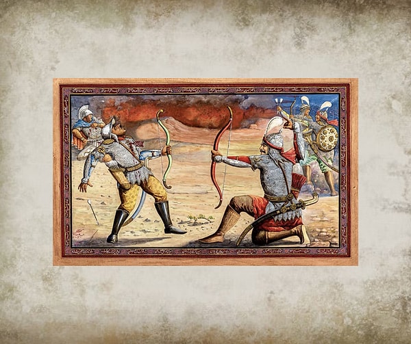 1. На этой картине изображены два лучника: догадаетесь, кто это?