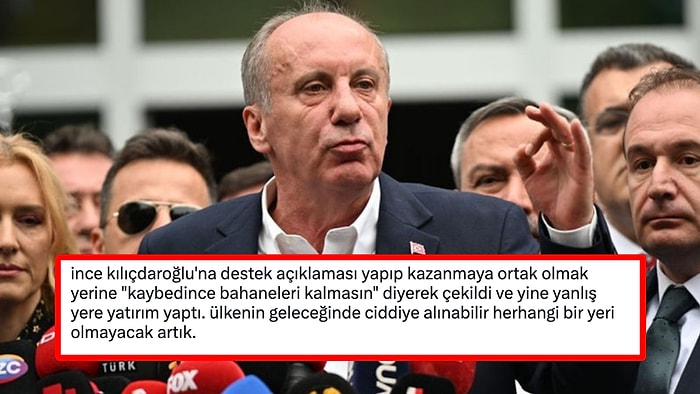 Cumhurbaşkanlığı Adaylığından Çekilen Muharrem İnce'ye Gelen İlk Tepkiler