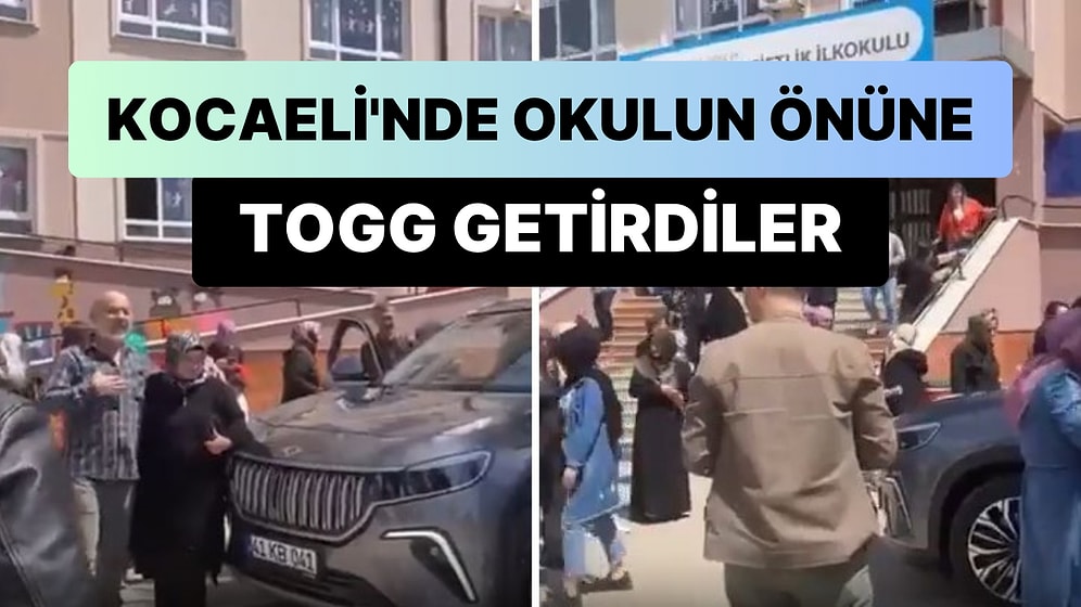 Kocaeli'nde AK Partililer Seçim Yapılan Okulun Önüne Togg Aracı Getirdi