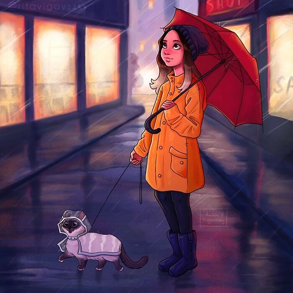 4. Прогулка под дождем