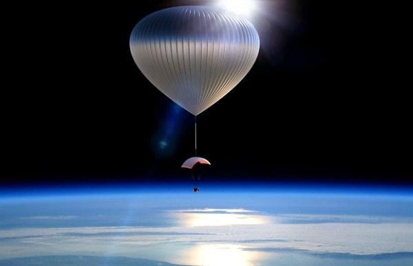 2. Uzayda seyahat etmek için uçan balonlar.