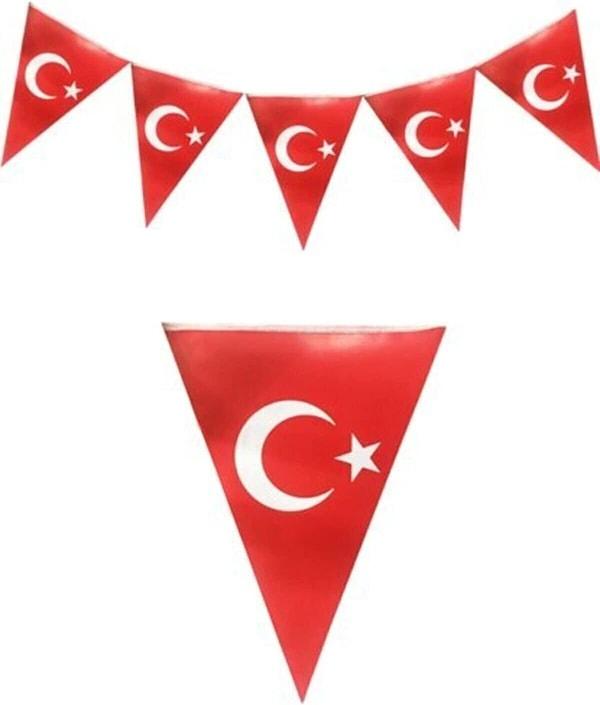 17. Kırmızı Beyaz Türk Bayraklı Flama