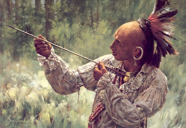 8. Как называют индейские племена, представитель которых изображен на картине?
