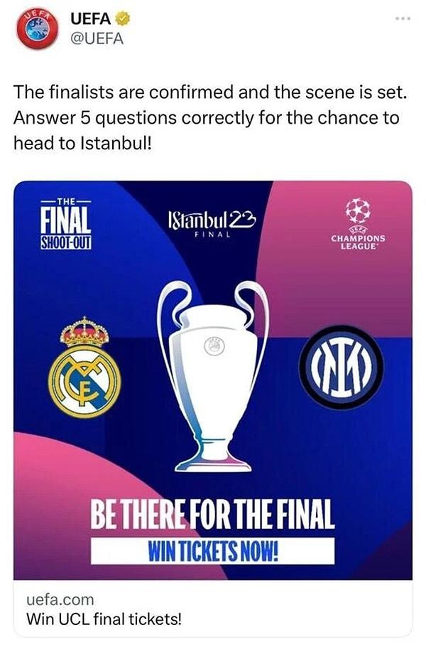 UEFA'nın yaptığı paylaşım ⬇️