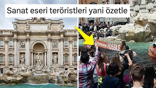 İklim Aktivistleri Roma'daki Aşk Çeşmesi'ne Boya Dökerek Protesto Düzenledi