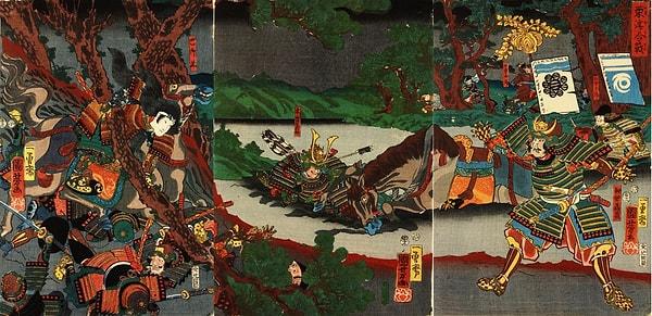 Ancak savaşçılık yeteneklerine rağmen Awazu Savaşı'nda Minamoto Yoshitsune tarafından ağır bir yenilgiye uğrar.
