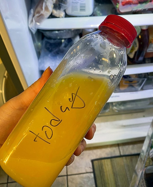 35. «Как мой муж написал дату, когда он открыл апельсиновый сок»