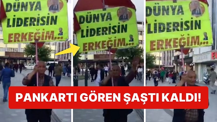 Konya'da "Dünya Liderisin Erkeğim" Yazılı Pankartla Dolaşan AK Partili Bir Kişi Viral Oldu!