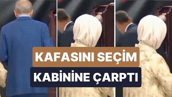 Recep Tayyip Erdoğan'ın Oy Verirken Kafasını Seçim Kabinine Çarptığı Anlar Gündem Oldu