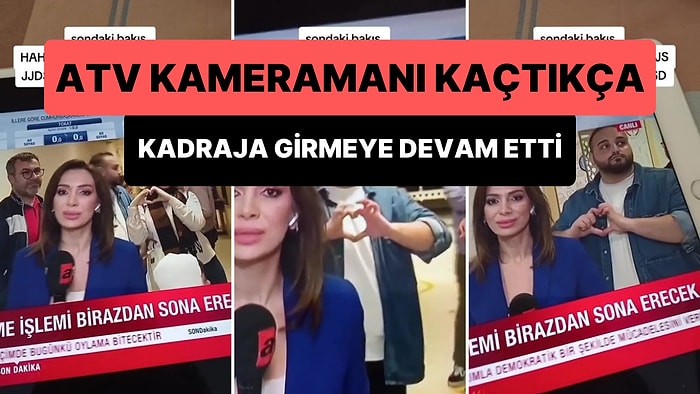 ATV Kameramanı Açı Değiştirdikçe Israrla Kadraja Girip Eliyle Kalp Yapan Vatandaş