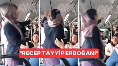Bir Kadın Metrobüste Aniden Ayağa Kalkarak "Recep Tayyip Erdoğan" Diye Bağırmaya Başladı