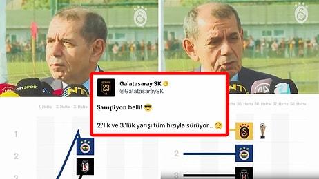 Şampiyon Galatasaray'ın Paylaşımı: "2.‘lik ve 3.’lük Yarışı Tüm Hızıyla Sürüyor"