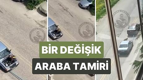 Ankara’da Başka Bir Otomobile Bağladığı Arabayı Hareket Halindeyken Tamir Eden Tamirci