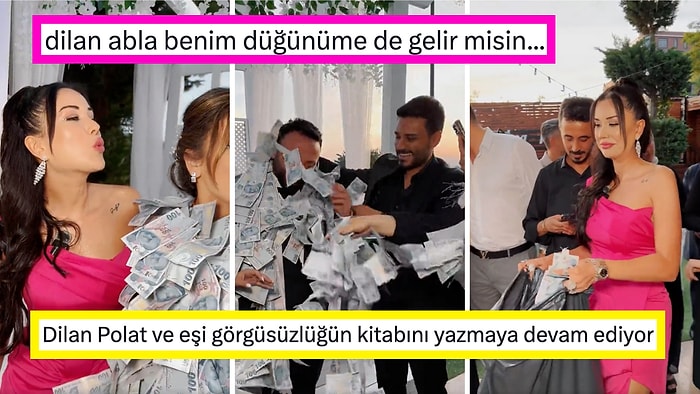 Zenginliklerini Göstermeyi Seven Dilan Polat ve Eşinin Bir Düğünde Çuvalla Para Takması Dikkat Çekti