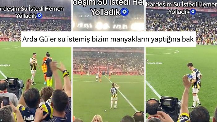 Kupa Finalinde Kenardan Su İsteyen Arda Güler'e Fenerbahçe Taraftarının Su Yağdırdığı Harika Anlar