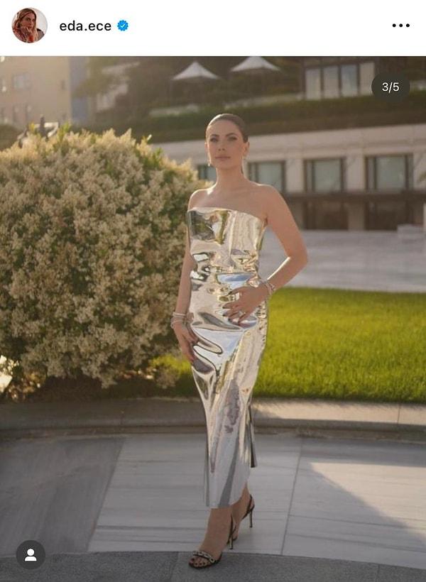 2023 Elle Style Awards gecesine katılan ve yeni fotoğraflarla videolar paylaşan Eda Ece, bu sefer de giydiği elbiseyle konuşuluyor 👇