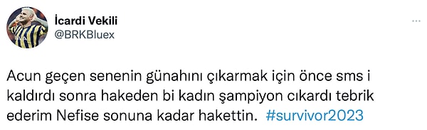 18. Kim ne derse desin sonuna kadar hak edilmiş bir şampiyonluk, tebrikler Nefise! Siz ne düşünüyorsunuz? Hadi yorumlarda buluşalım!