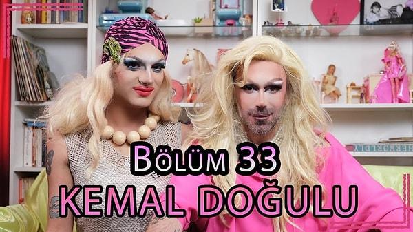 Kemal Doğulu bu açıklamadan sonra şimdi de ünlü dragqueen Cake Mosq'un YouTube kanalındaki programına dragqueen makyajıyla katıldı.