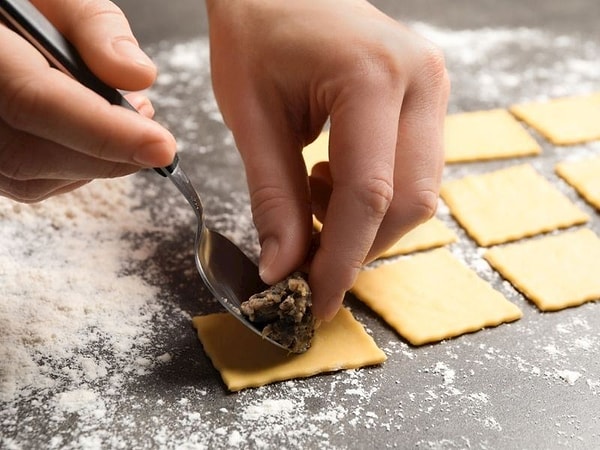 Assembling the Mantı: Folding the Dumplings