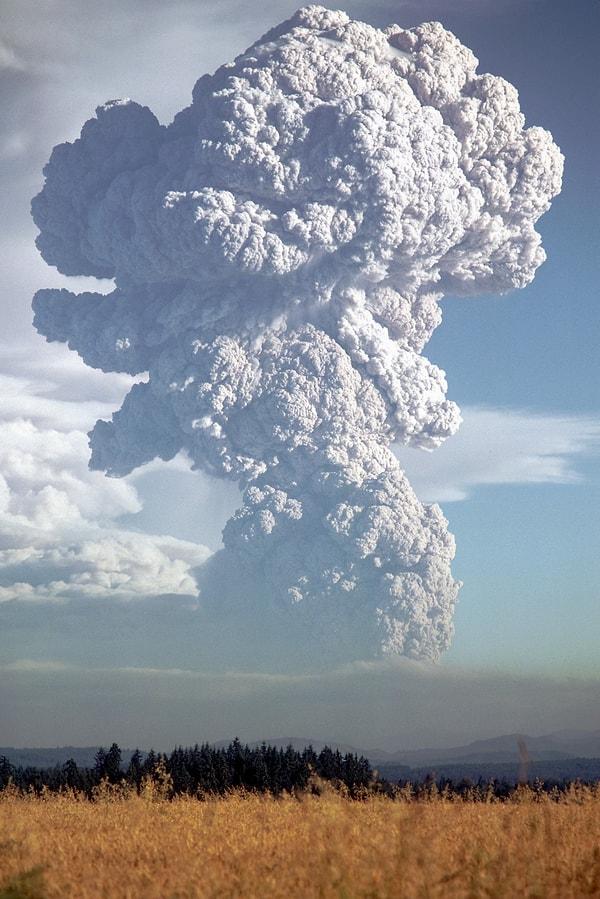 7. "Babam, Washington'daki St. Helens Yanardağı'nın patladığı anın fotoğrafını çekmiş." (Haziran 1980)