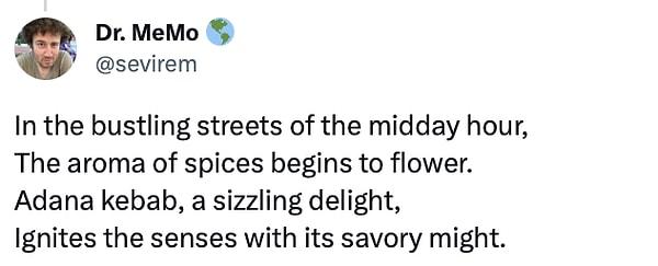 Öğle vaktinin cıvıl cıvıl sokaklarında, Baharatların aroması çiçek açmaya başlar. Cıvıl cıvıl bir lezzet olan Adana kebap, Kokulu gücüyle duyuları ateşler.