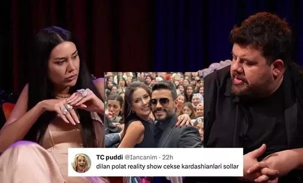 Bir sosyal medya kullanıcısının ''Dilan Polat realty show çekse Kardashian'ları sollar'' yorumunu üzerine Eser Yenenler, ünlü isme ''Var mı böyle bir plan'' sorusunu sordu.