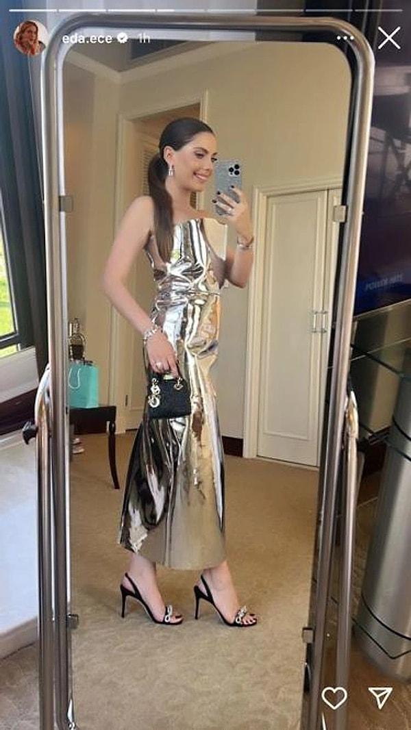 10. Elle Style Awards gecesine katılan Eda Ece, giydiği elbiseyle sosyal medyayı ikiye böldü.