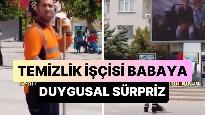Aksaray Belediyesi'nden Temizlik İşçisi Olarak Çalışan Babaya Duygusal 'Babalar Günü' Sürprizi