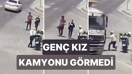 Nevşehir'de Hafriyat Kamyonunu Görmeyen Genç Kızı Trafik Polisinin Dikkati ve Atikliği Kurtardı