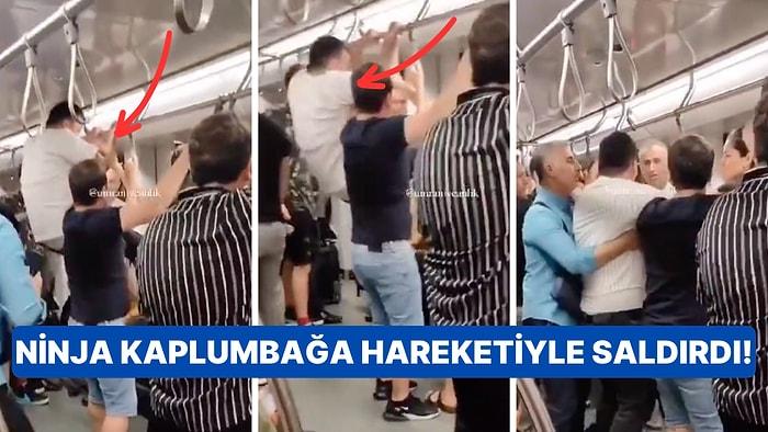 Durduk Yere Metroda Oturan Vatandaşa Bağırmaya Başlayan Adam Ninja Kaplumbağa Hareketiyle Saldırmaya Çalıştı