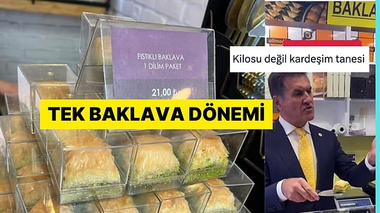 Tanesi 21 Liraya Satılan Dilim Baklava Sosyal Medyada Gündem Oldu