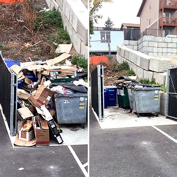 7. «Компания по уборке мусора отказалась забирать его, пока он не будет отсортирован. Так что я взял и все отсортировал»